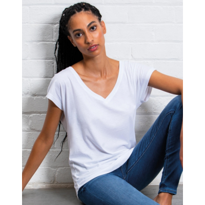 Women's Loose Fit V Neck T